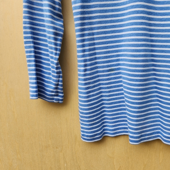 Vineyard Vines Blue Striped Boatneck 3/4 Sleeve Top - Size Medium - Picture 6 of 8